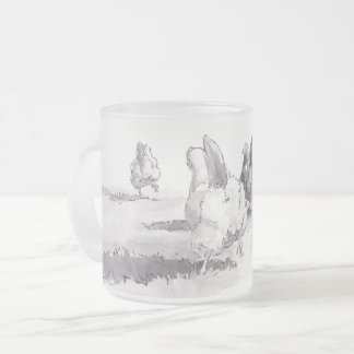 推測何か。 鶏のお尻によって曇らされる短いマグ フロストグラスマグカップ