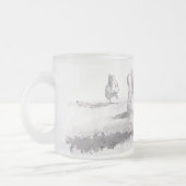 推測何か。 鶏のお尻によって曇らされる短いマグ フロストグラスマグカップ (左)