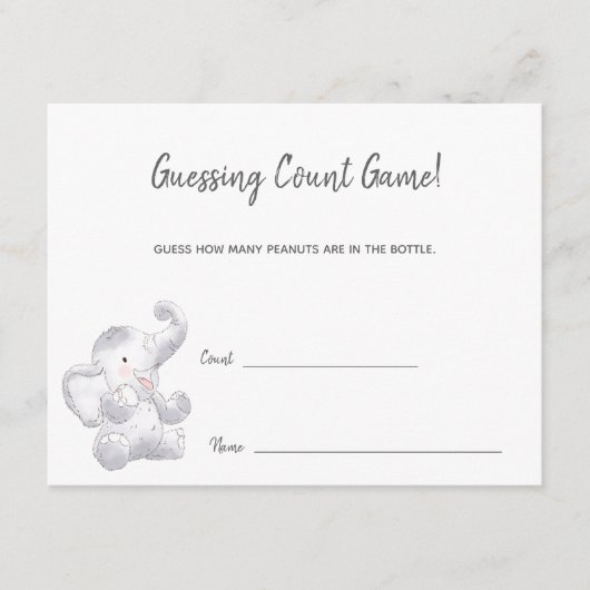 推測数ゲームモダンベビーゾウ エンクロージャーカード (正面)