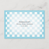 推測数ピクニックベイビーシャワーゲームテディベア エンクロージャーカード (裏面)