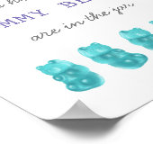 推測！ピンクとブルーのグミベアー ゲーム看板 ポスター (角)