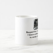 推理小説作家のマグを尊重して下さい コーヒーマグカップ (中央)