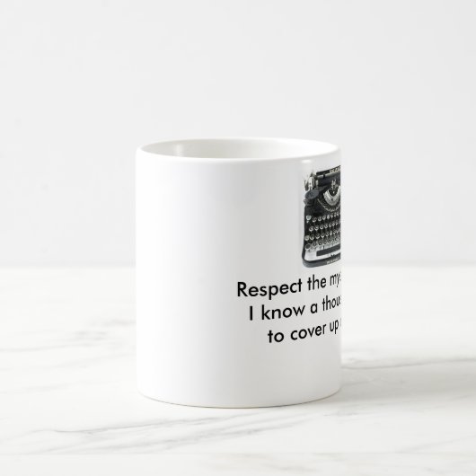 推理小説作家のマグを尊重して下さい コーヒーマグカップ (中央)