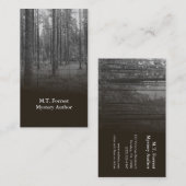 推理小説作家の作家の名刺の黒い木 名刺 (正面/裏面)