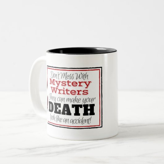 推理小説作家の警告のマグ ツートーンマグカップ (正面左)
