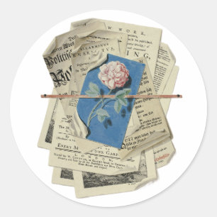 掲示された通知とプリントスクラップブック作りの芸術 ラウンドシール