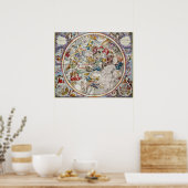 描かれたキリスト教星座の地図 ポスター (キッチン)