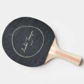 描かれた円の中の黒い花崗岩の石の名前 卓球ラケット (横)