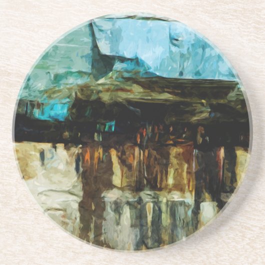 描かれた石の国民のLakeshore抽象芸術 コースター (正面)