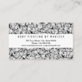 描かれる白黒のモダンによっては体の穿孔が開花します 名刺 (裏面)