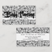 描かれる白黒のモダンによっては体の穿孔が開花します 名刺 (正面/裏面)