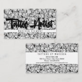 描かれる白黒のモダンによっては入れ墨の芸術家が開花します 名刺 (正面/裏面)