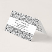 描かれる白黒のモダンによっては鞭が開花します 名刺 (裏面)