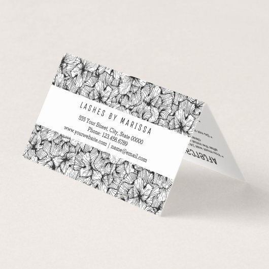 描かれる白黒のモダンによっては鞭が開花します 名刺 (裏面)