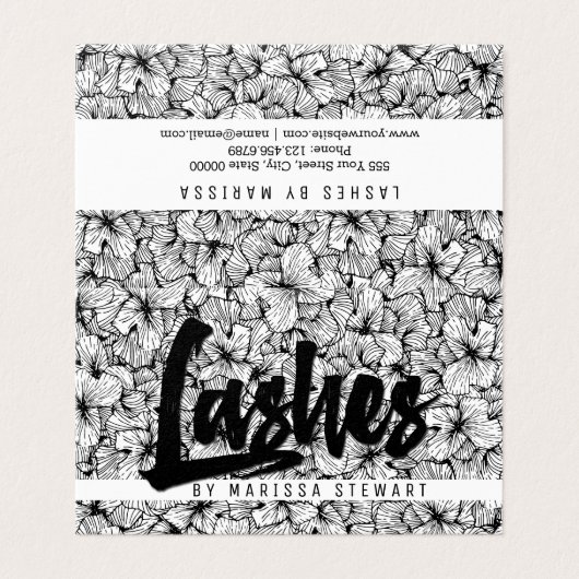 描かれる白黒のモダンによっては鞭が開花します 名刺 (外部フラット)