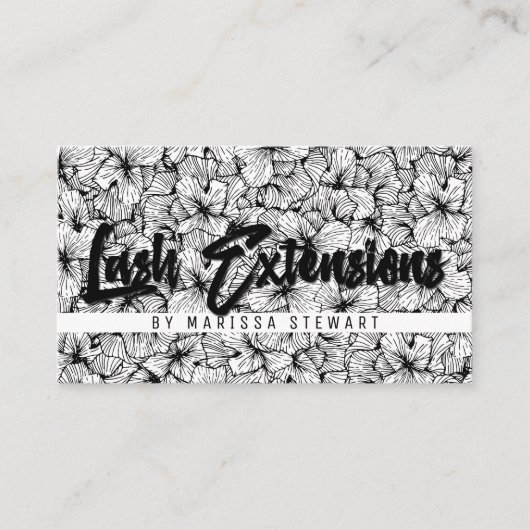 描かれる白黒のモダンによっては鞭延長が開花します 名刺 (正面)