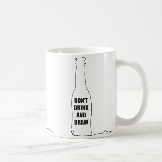 描くときは飲むな コーヒーマグカップ (右)