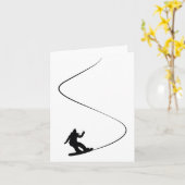 描シンプルスノーボードガール カード (黄色い花)