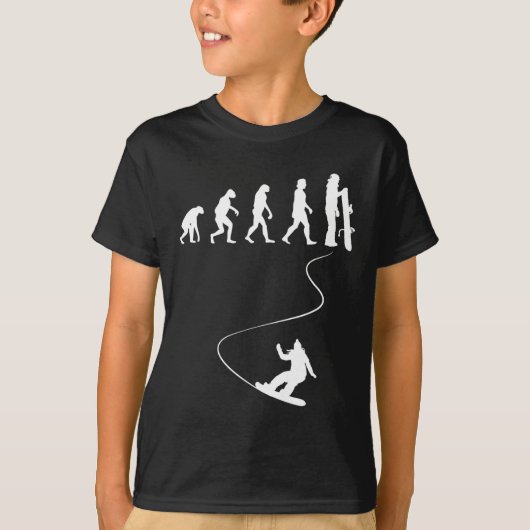描シンプル進化スノーボード Tシャツ (正面)
