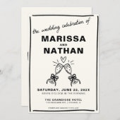 描トゥーシャンパン結婚式招待状 招待状 (正面/裏面)