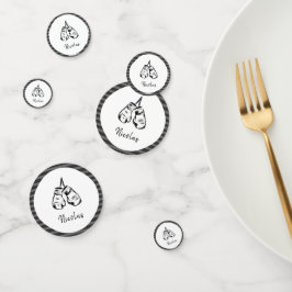 描ボクシング手袋デザインストライプのパーソナライズされた コンフェッティ