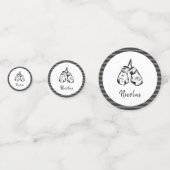 描ボクシング手袋デザインストライプのパーソナライズされた コンフェッティ (裏面)