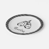 描ボクシング手袋デザインストライプのパーソナライズされた ペーパープレート (アングル)