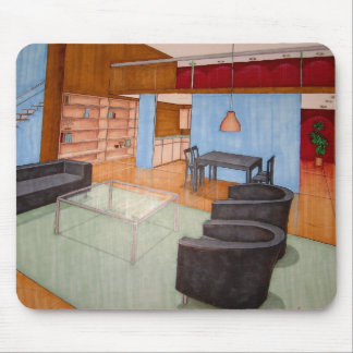 描写された部屋のマウスパッド マウスパッド