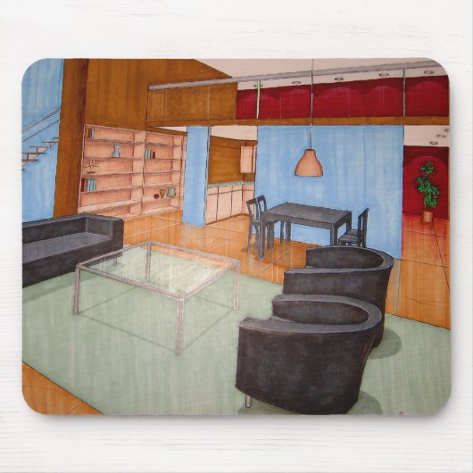 描写された部屋のマウスパッド マウスパッド (正面)