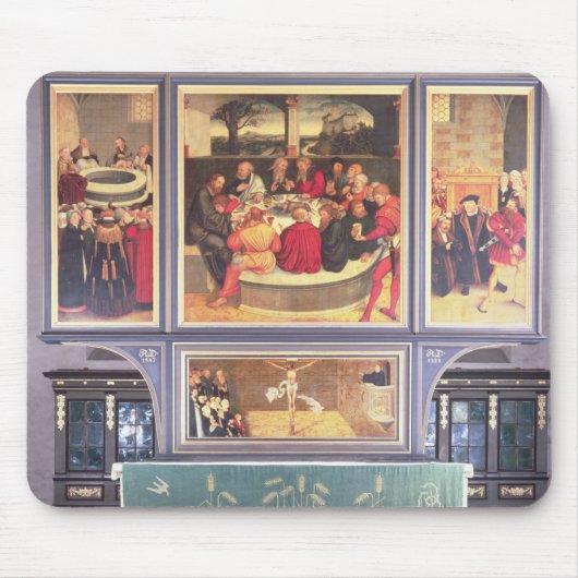 描写するトリプティクが付いている祭壇 マウスパッド (正面)