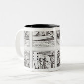 描写する風刺的なトランプのセット ツートーンマグカップ (正面左)