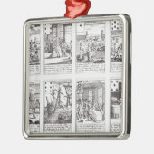 描写する風刺的なトランプのセット メタルオーナメント (左)