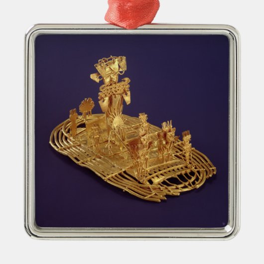 描写するMuiscaの奉納の置物 メタルオーナメント (正面)