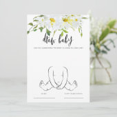 描画ベビーデイジーベビーシャワーフローラゲームカード 招待状 (スタンド正面)