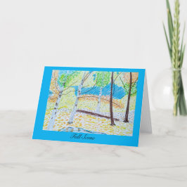 描秋シーン空白のグリーティングカード サンキューカード