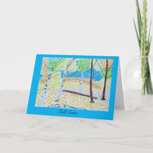 描秋シーン空白のグリーティングカード サンキューカード (正面)