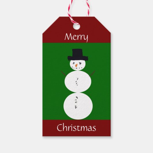 描雪だるま ギフトタグ (正面)