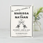 描Together Champagneフォト結婚式招待状 招待状 (スタンド正面)