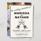 描Together Champagneフォト結婚式招待状 招待状 (正面/裏面)