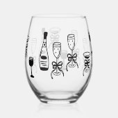 描Together Champagne Glasses 結婚's ステムなしワイングラス (裏面)