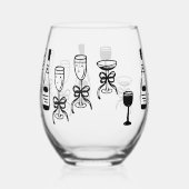 描Together Champagne Glasses 結婚's ステムなしワイングラス (左)