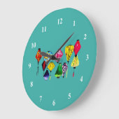 提中国の灯カラフル ラージ壁時計 (傾斜)