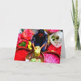 提供のための花の花びら、バリ島 カード