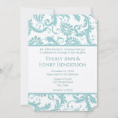 提出日3月8日アクアブルーダマスクビクトリアン 招待状 (正面)