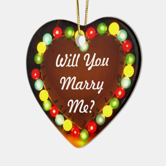 提案のハートライト、私と結婚しますか。 セラミックオーナメント (左)