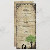 提案の緑の結婚式メニューカード メニュー (正面/裏面)