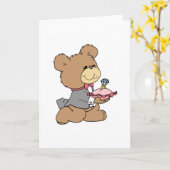 提案またはリングベアラテディベアデザイン カード (黄色い花)