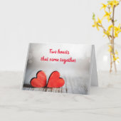 **提案カード**2枚のハート来を一緒に カード (黄色い花)