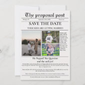 提案ポスト新聞結婚式は日付を保存 招待状 (正面)