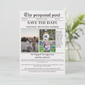 提案ポスト新聞結婚式は日付を保存 招待状 (スタンド正面)